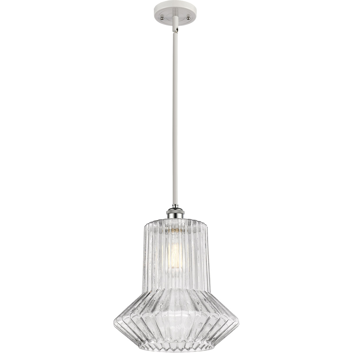 Innovations Lighting 516-1S-WPC-G212-LED Ballston Springwater LED 12 inch White and Polished Chrome Pendant Ceiling Light, Ballston