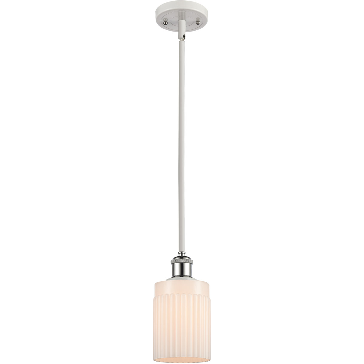 Innovations Lighting 516-1S-WPC-G341 Ballston Hadley 1 Light 5 inch White and Polished Chrome Pendant Ceiling Light in Matte White Glass, Ballston
