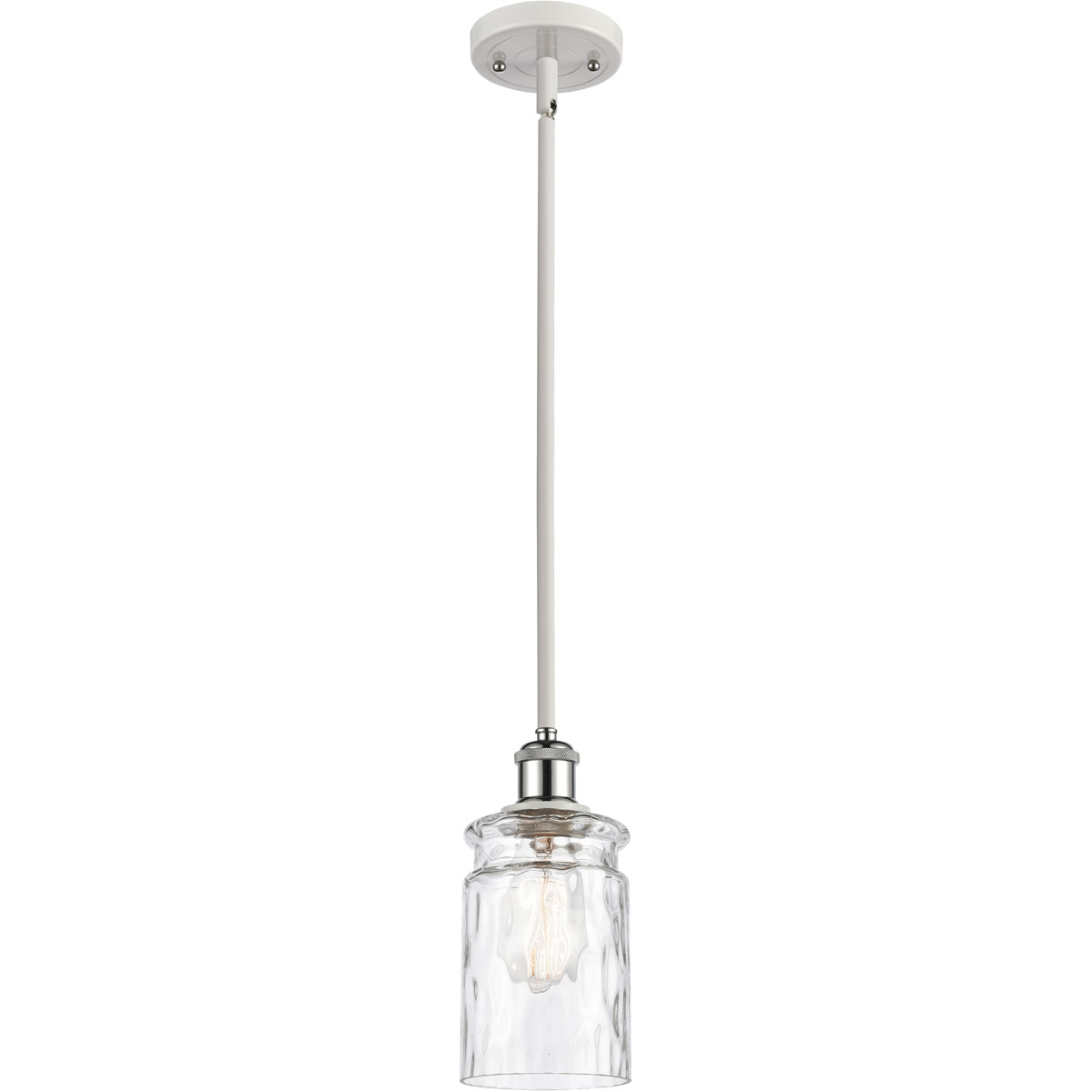 Innovations Lighting 516-1S-WPC-G352 Ballston Candor 1 Light 5 inch White and Polished Chrome Pendant Ceiling Light in Clear Waterglass, Ballston