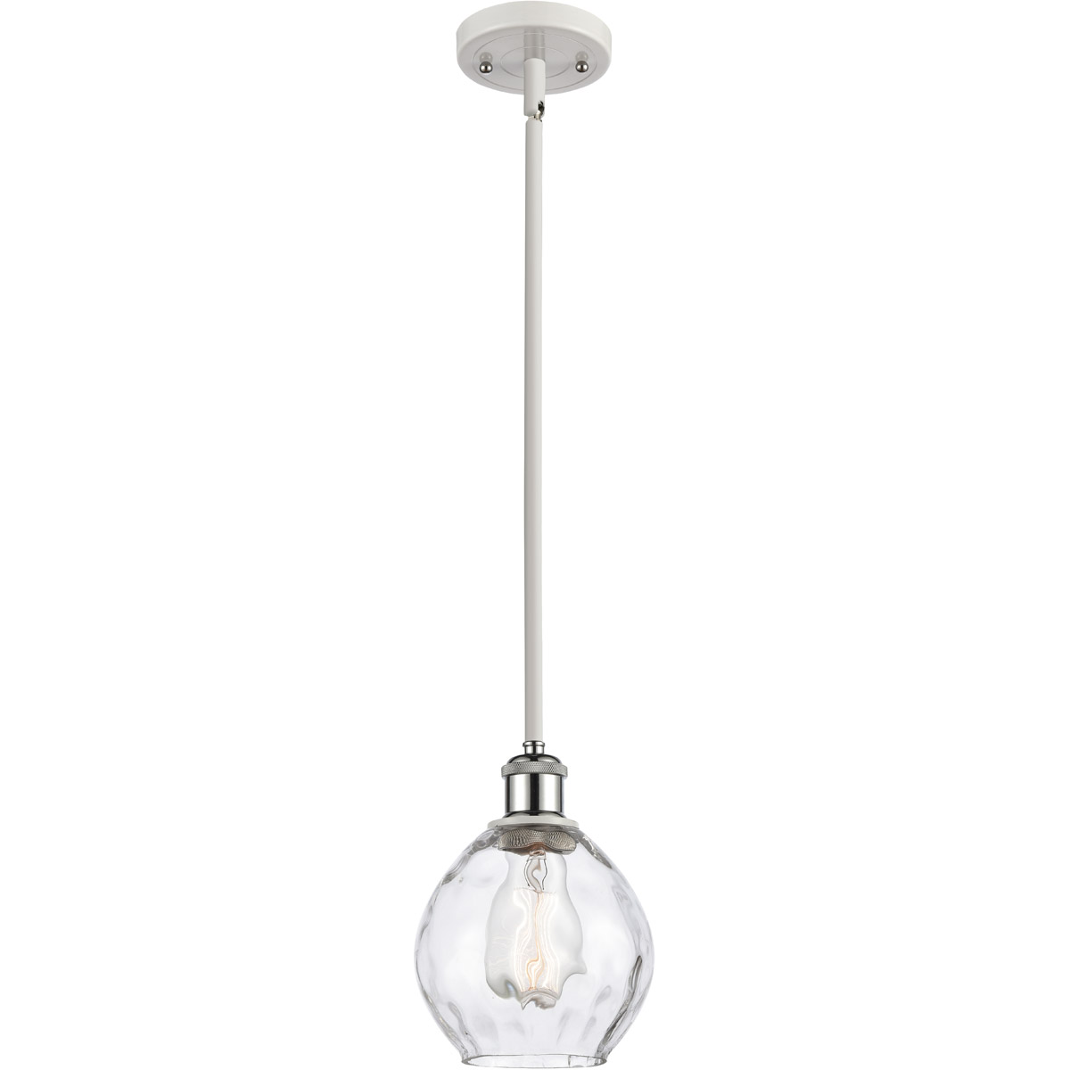 Innovations Lighting 516-1S-WPC-G362-LED Ballston Small Waverly LED 6 inch White and Polished Chrome Pendant Ceiling Light, Ballston