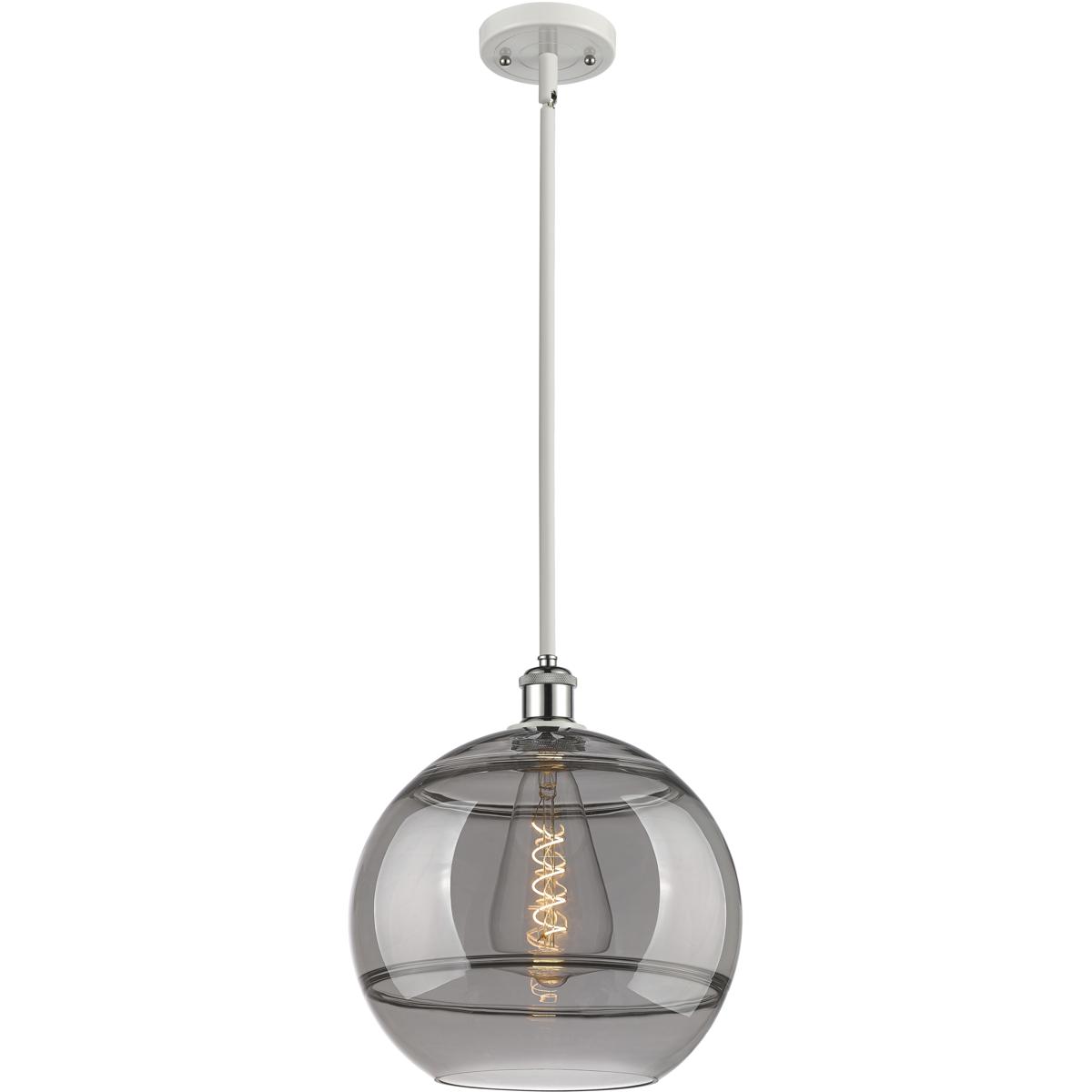 Innovations Lighting 516-1S-WPC-G556-12SM Ballston Rochester 1 Light 12 inch White Polished Chrome Stem Hung Mini Pendant Ceiling Light