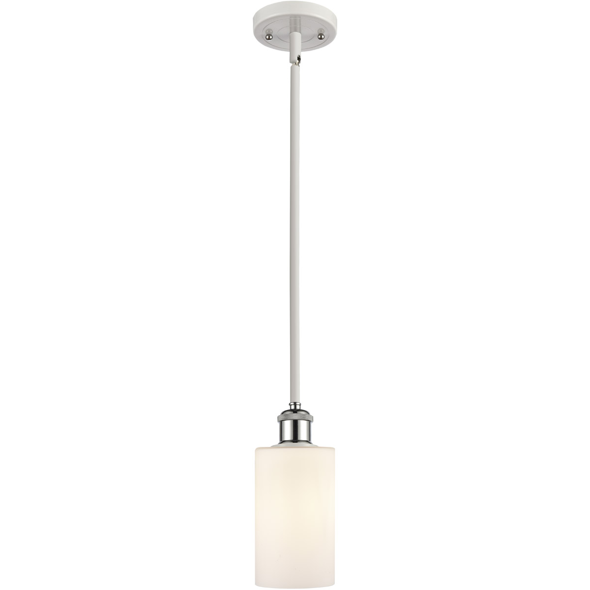 Innovations Lighting 516-1S-WPC-G801 Ballston Clymer 1 Light 4 inch White and Polished Chrome Pendant Ceiling Light in Matte White Glass, Ballston
