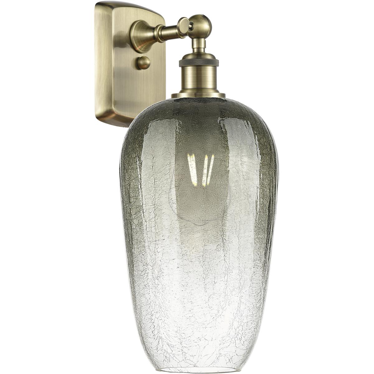 Innovations Lighting 516-1W-AB-G484-7SL Ballston Brookhaven Flute Armed Sconce Wall Light in Antique Brass, Slate Glass