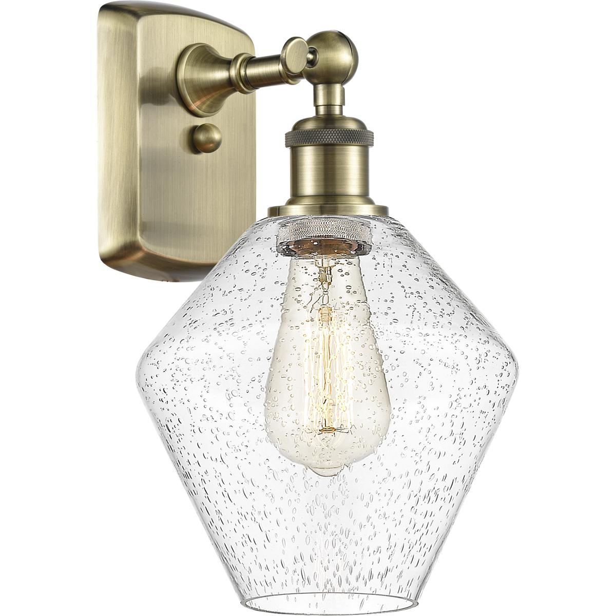 Innovations Lighting 516-1W-AB-G654-8 Ballston Cindyrella 1 Light 8 inch Antique Brass Sconce Wall Light in Incandescent, Seedy Glass