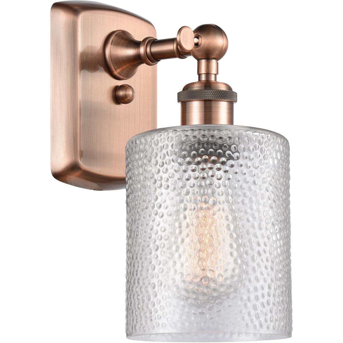 Innovations Lighting 516-1W-AC-G112 Ballston Cobbleskill 1 Light 5 inch Antique Copper Sconce Wall Light in Clear Glass, Ballston