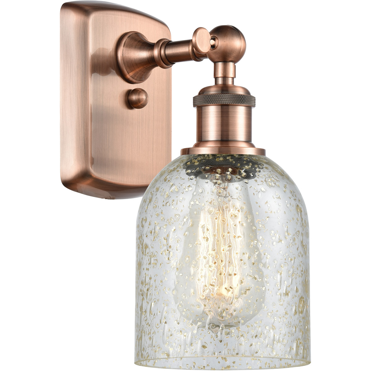 Innovations Lighting 516-1W-AC-G259 Ballston Caledonia 1 Light 5 inch Antique Copper Sconce Wall Light in Mica Glass, Ballston