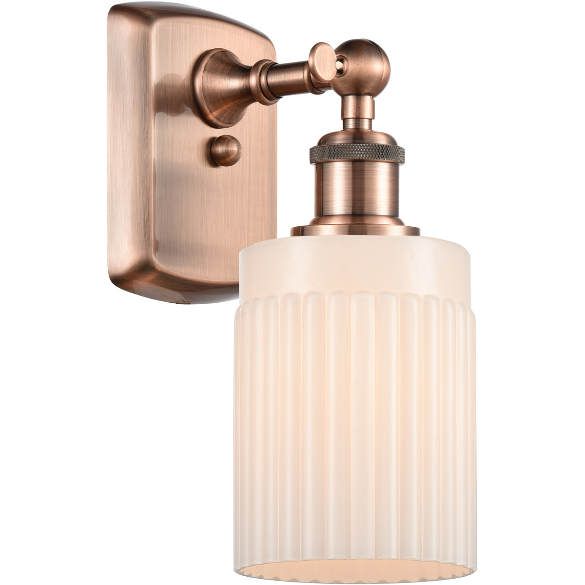 Innovations Lighting 516-1W-AC-G341 Ballston Hadley 1 Light 5 inch Antique Copper Sconce Wall Light in Matte White Glass, Ballston