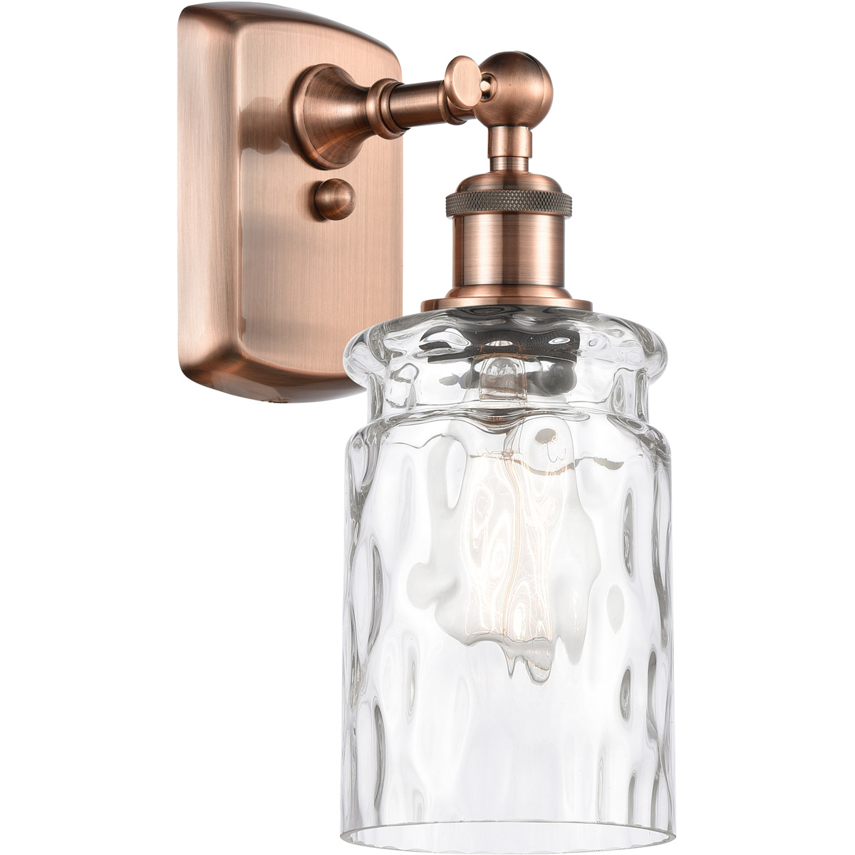 Innovations Lighting 516-1W-AC-G352 Ballston Candor 1 Light 5 inch Antique Copper Sconce Wall Light in Clear Waterglass, Ballston