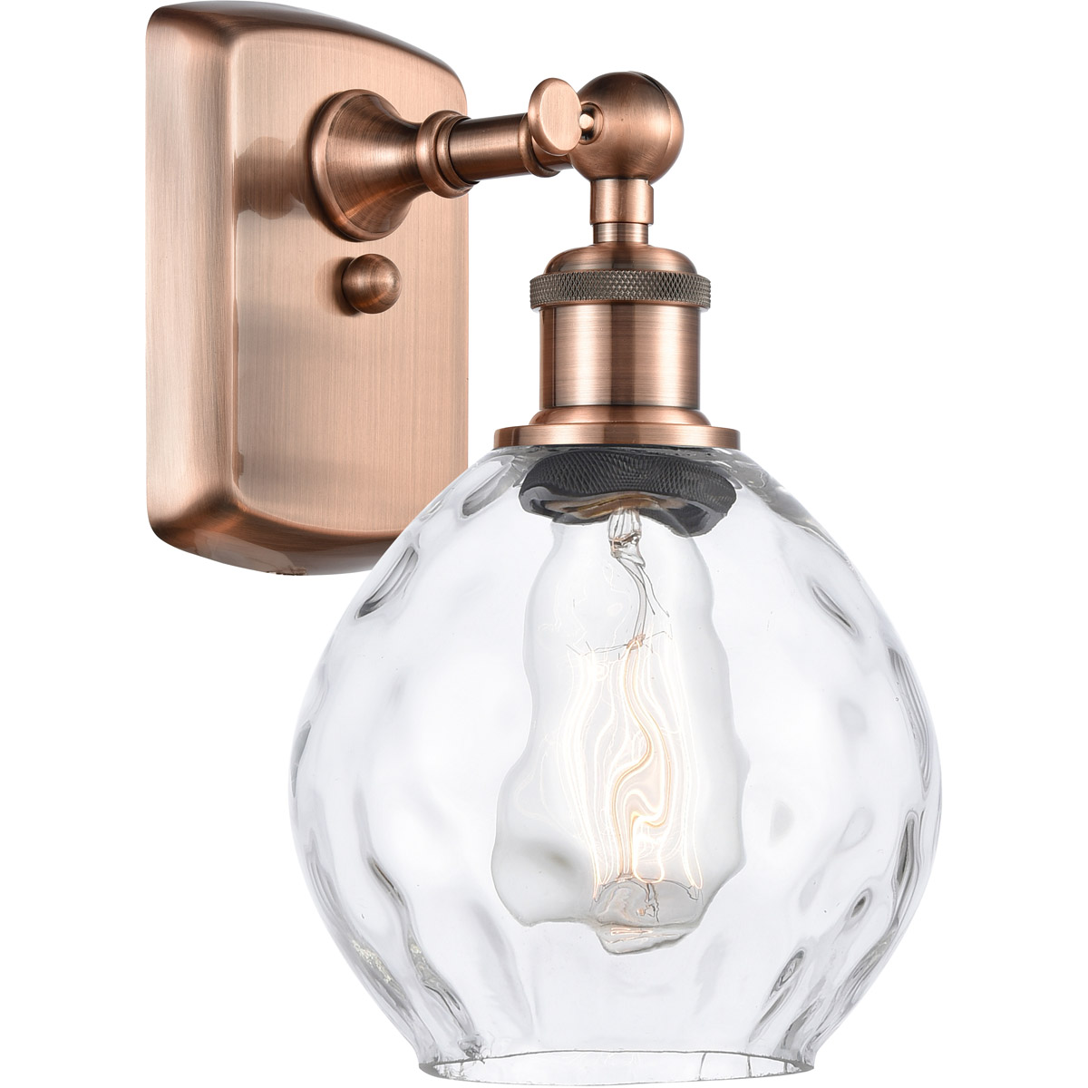 Innovations Lighting 516-1W-AC-G362-LED Ballston Small Waverly LED 6 inch Antique Copper Sconce Wall Light, Ballston