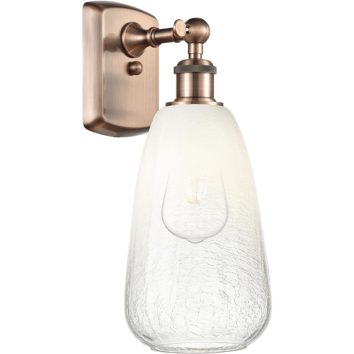 Innovations Lighting 516-1W-AC-G480-6OP Ballston Brookhaven Almond Armed Sconce Wall Light in Antique Copper, Opal Glass