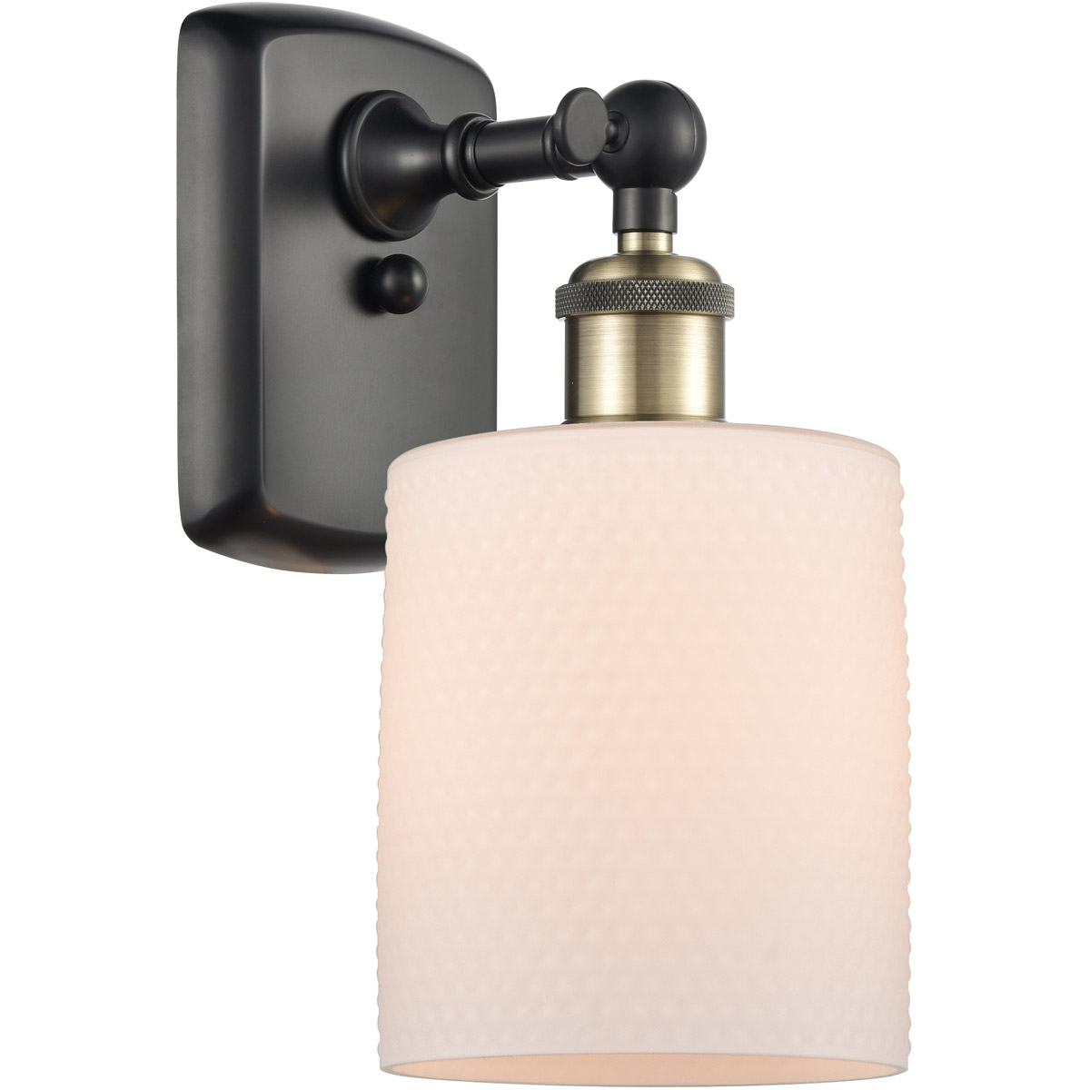 Innovations Lighting 516-1W-BAB-G111 Ballston Cobbleskill 1 Light 5 inch Black Antique Brass Sconce Wall Light in Matte White Glass, Ballston