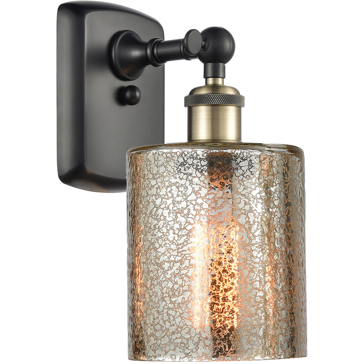 Innovations Lighting 516-1W-BAB-G116 Ballston Cobbleskill 1 Light 5 inch Black Antique Brass Sconce Wall Light in Mercury Glass, Ballston
