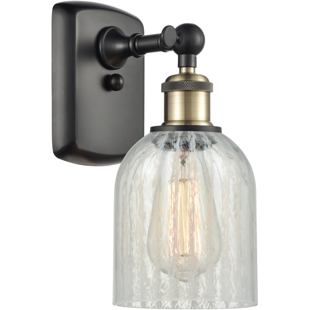 Innovations Lighting 516-1W-BAB-G2511 Ballston Caledonia 1 Light 5 inch Black Antique Brass Sconce Wall Light in Mouchette Glass, Ballston