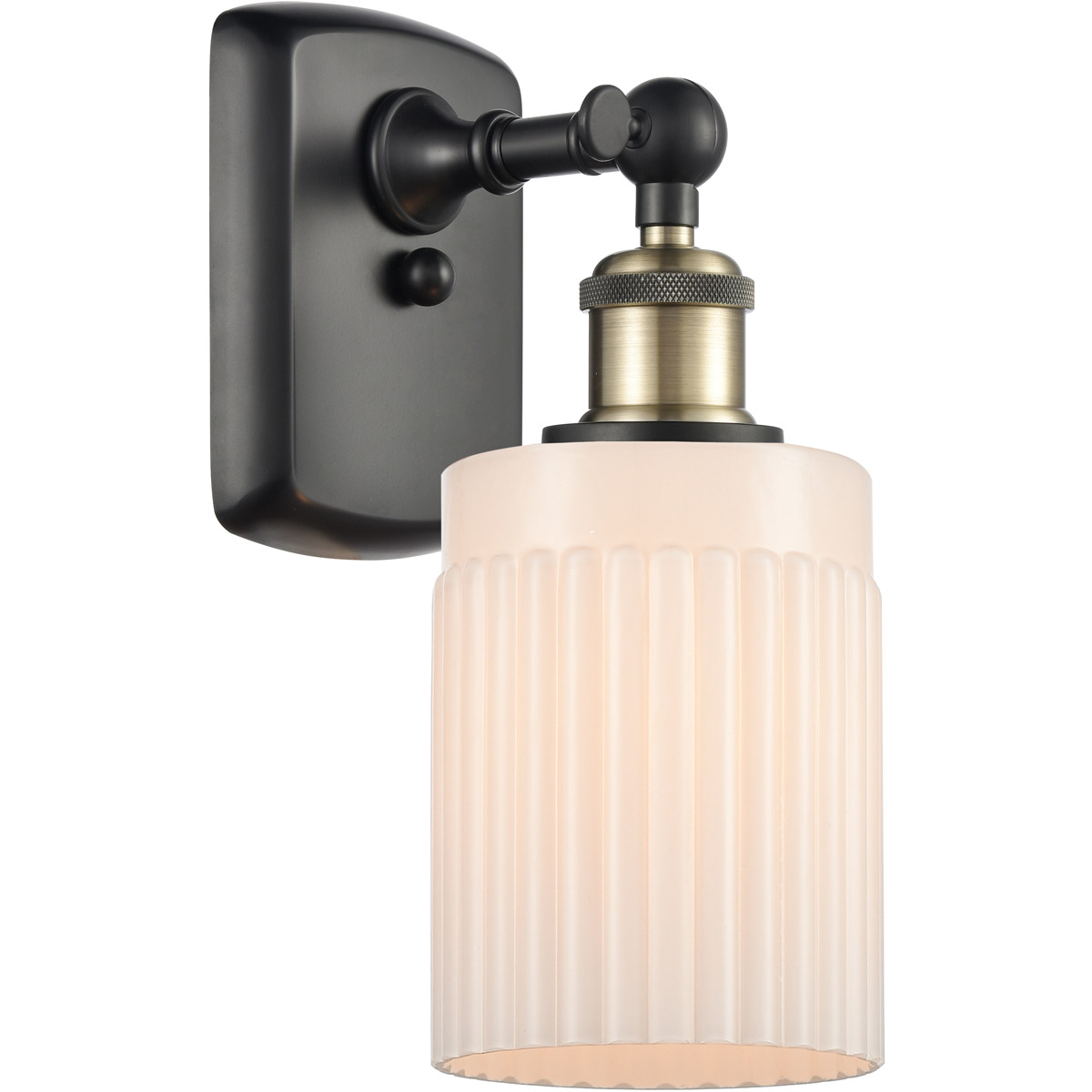 Innovations Lighting 516-1W-BAB-G341 Ballston Hadley 1 Light 5 inch Black Antique Brass Sconce Wall Light in Matte White Glass, Ballston