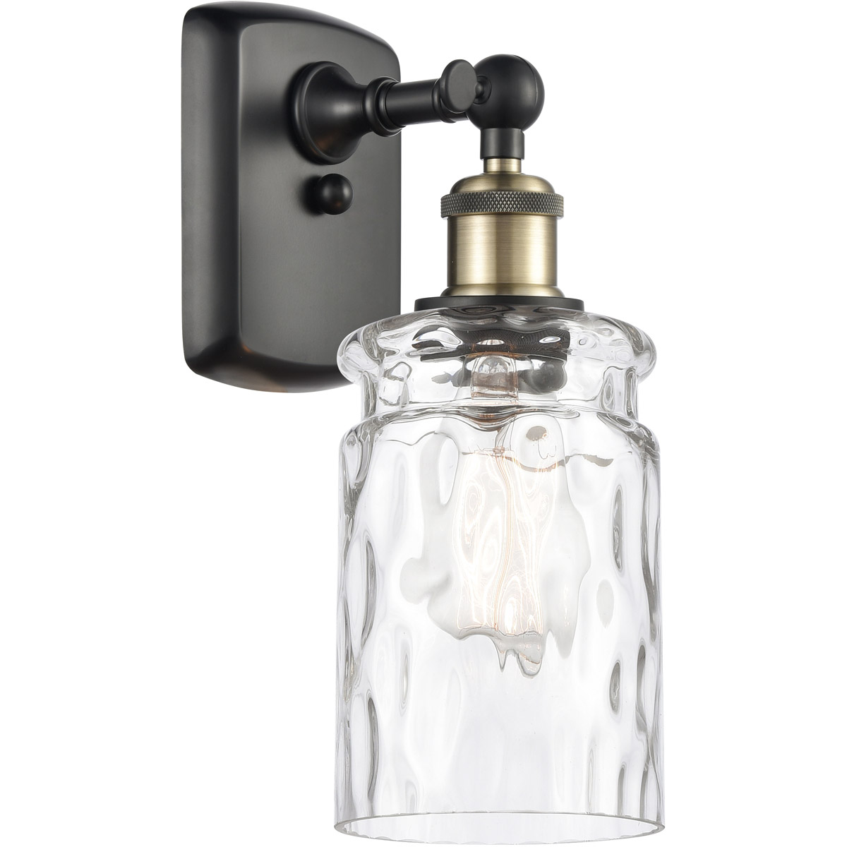 Innovations Lighting 516-1W-BAB-G352 Ballston Candor 1 Light 5 inch Black Antique Brass Sconce Wall Light in Clear Waterglass, Ballston