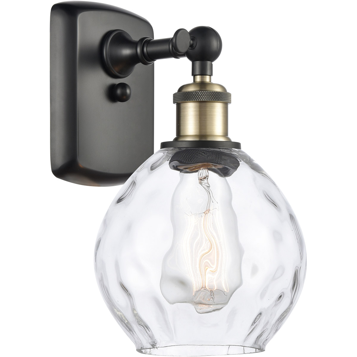 Innovations Lighting 516-1W-BAB-G362-LED Ballston Small Waverly LED 6 inch Black Antique Brass Sconce Wall Light, Ballston