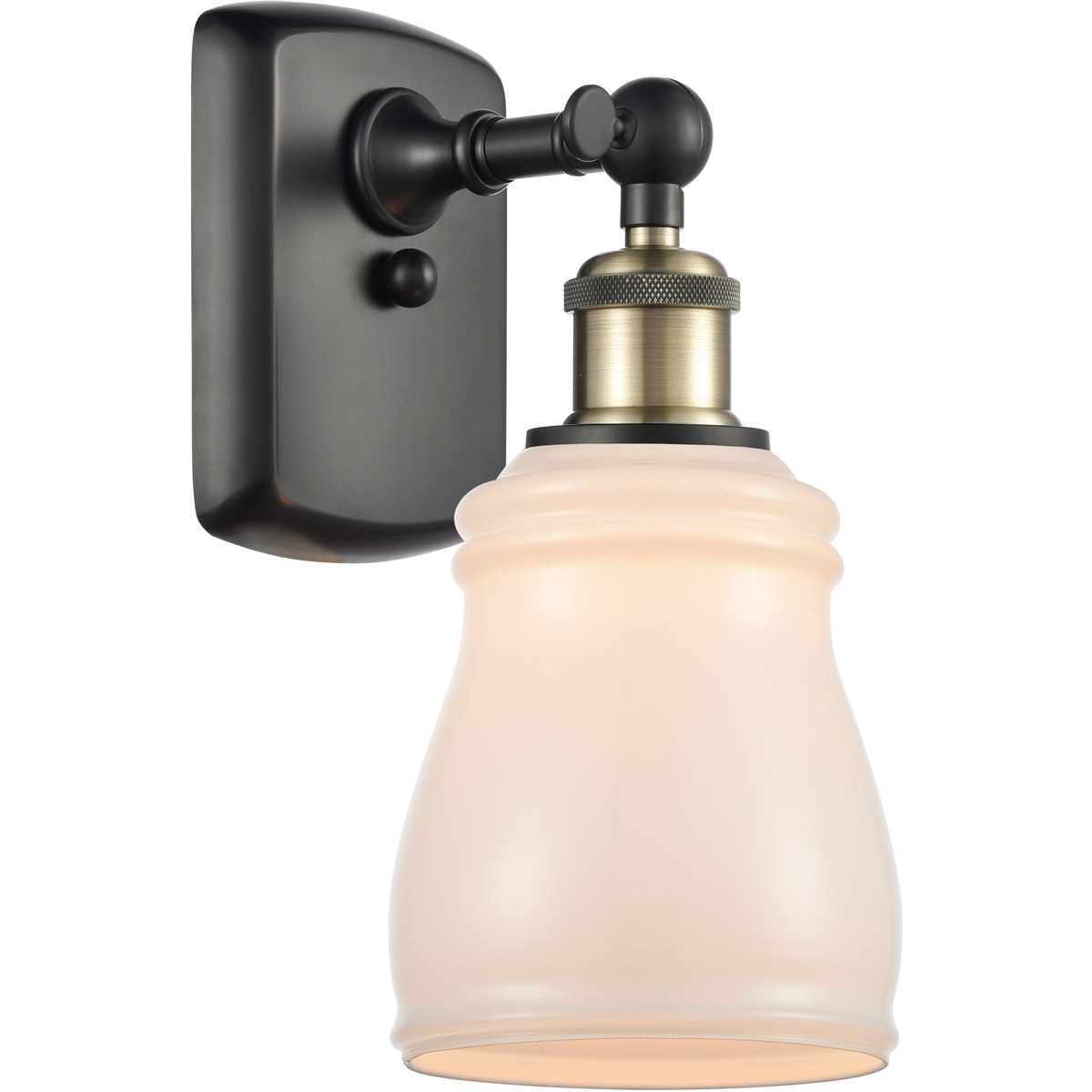 Innovations Lighting 516-1W-BAB-G391 Ballston Ellery 1 Light 5 inch Black Antique Brass Sconce Wall Light in White Glass, Ballston