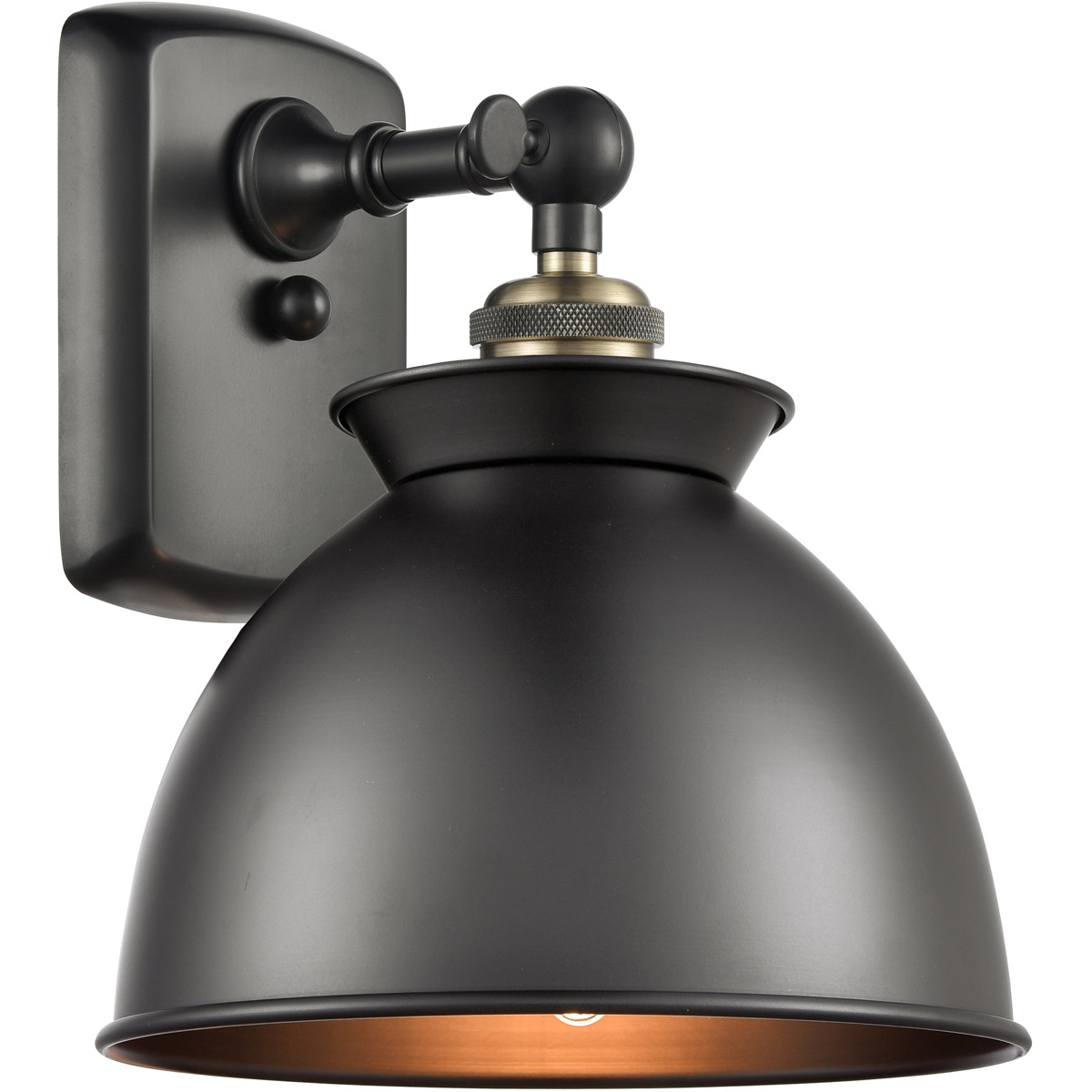 Innovations Lighting 516-1W-PN-M14-BK-LED Ballston Adirondack LED 8 inch Polished Nickel Sconce Wall Light in Matte Black, Ballston