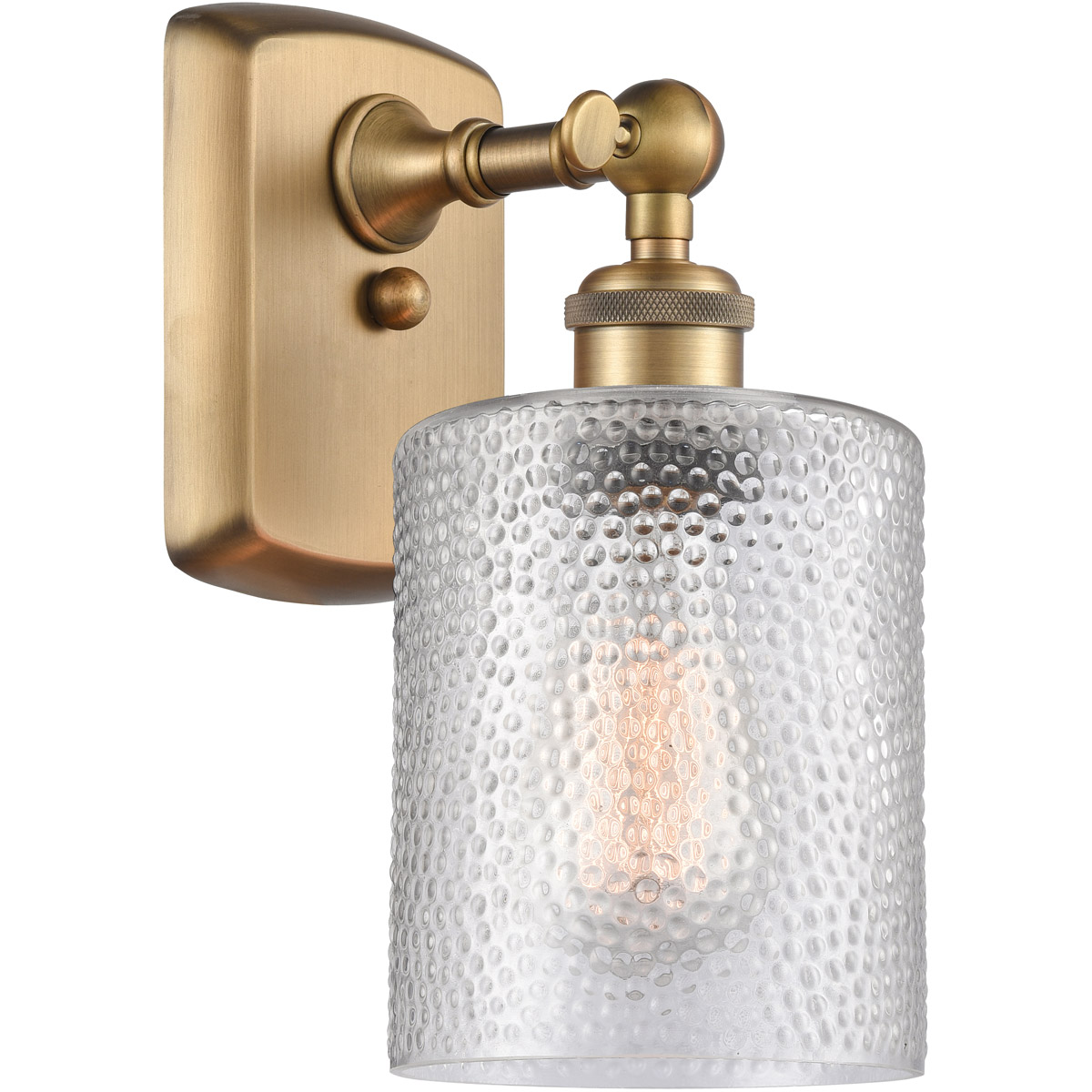 Innovations Lighting 516-1W-BB-G112 Ballston Cobbleskill 1 Light 5 inch Brushed Brass Sconce Wall Light in Clear Glass, Ballston