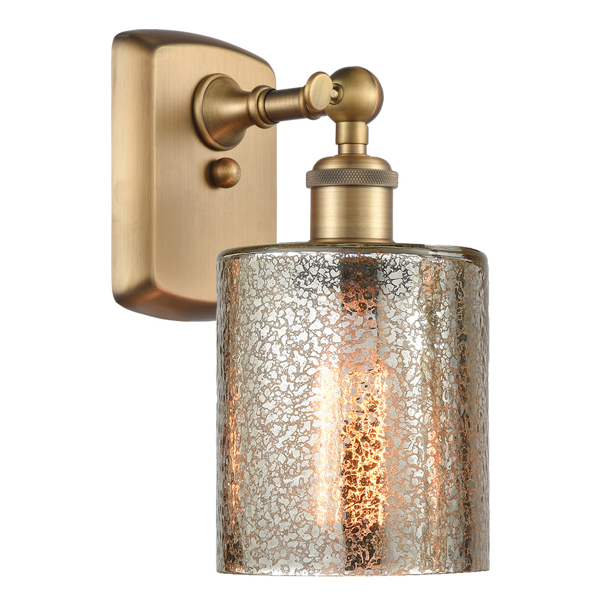 Innovations Lighting 516-1W-BB-G116 Ballston Cobbleskill 1 Light 5 inch Brushed Brass Sconce Wall Light in Mercury Glass, Ballston