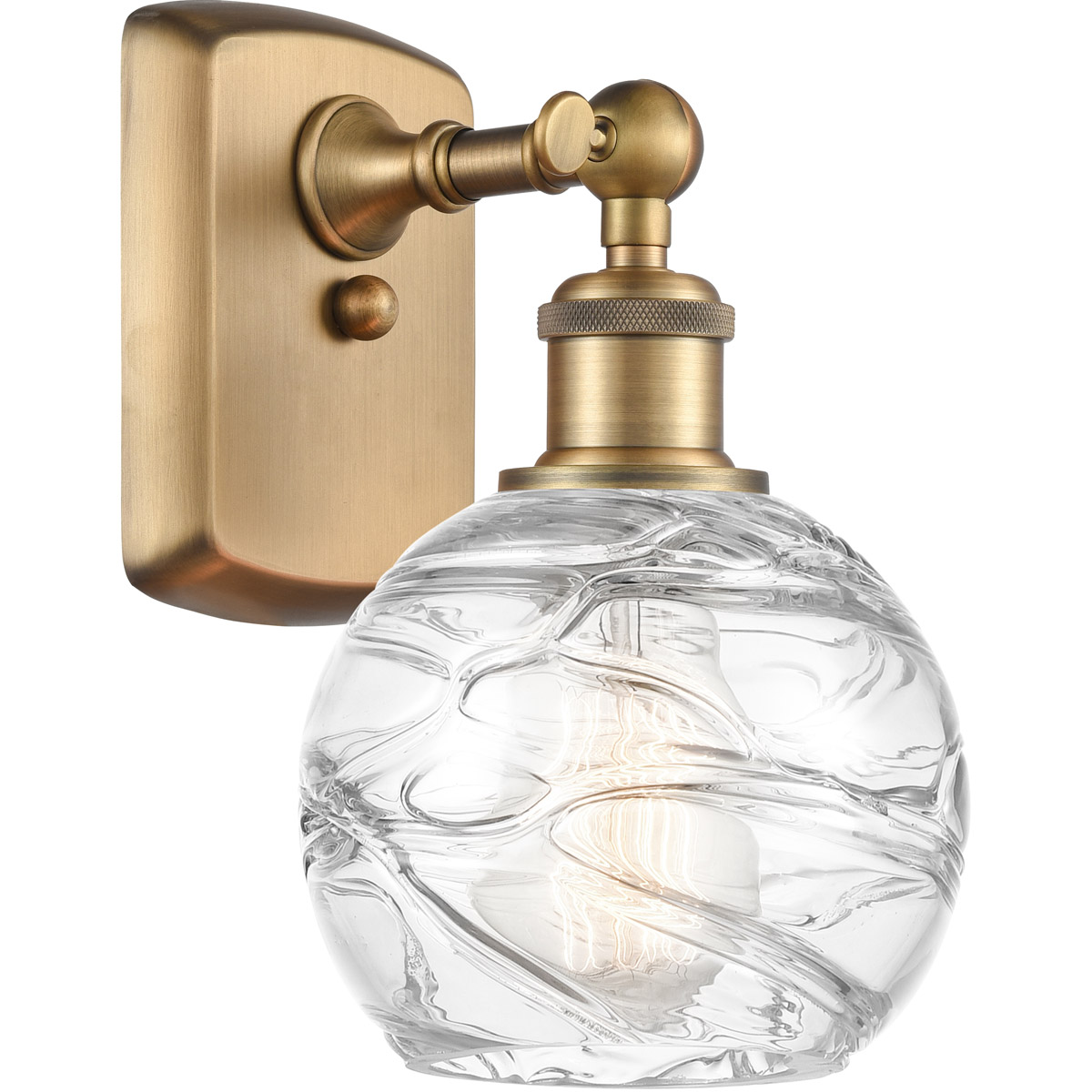 Innovations Lighting 516-1W-BB-G1213-6 Ballston Small Deco Swirl 1 Light 6 inch Brushed Brass Sconce Wall Light, Ballston