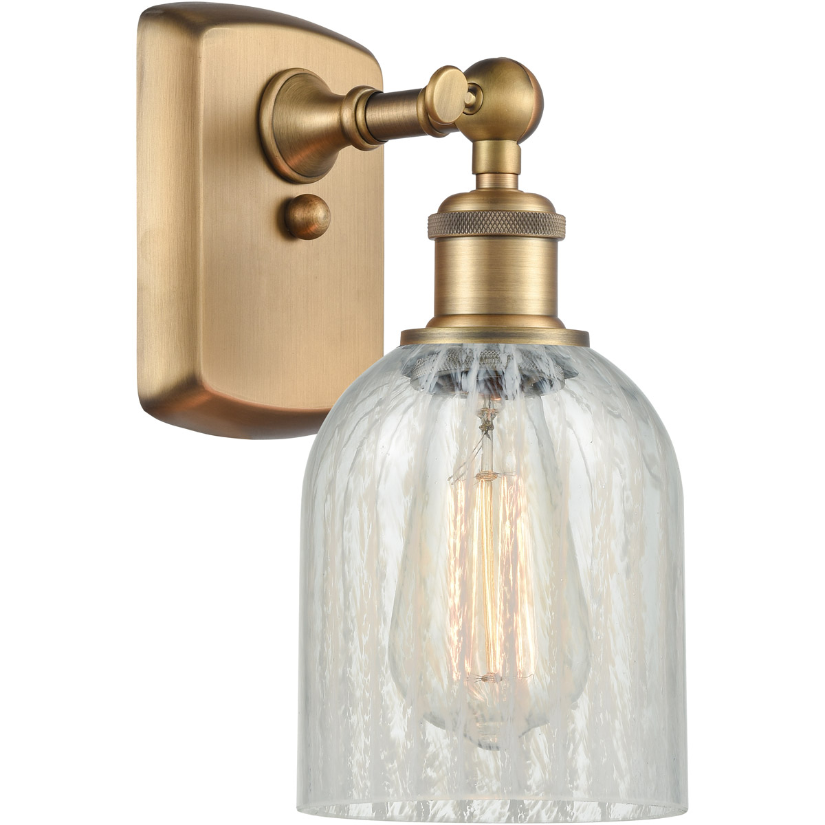 Innovations Lighting 516-1W-BB-G2511 Ballston Caledonia 1 Light 5 inch Brushed Brass Sconce Wall Light in Mouchette Glass, Ballston