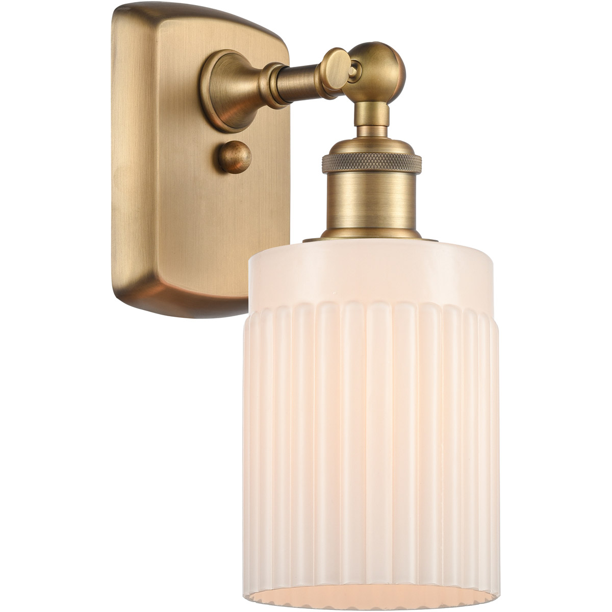 Innovations Lighting 516-1W-BB-G341 Ballston Hadley 1 Light 5 inch Brushed Brass Sconce Wall Light in Matte White Glass, Ballston