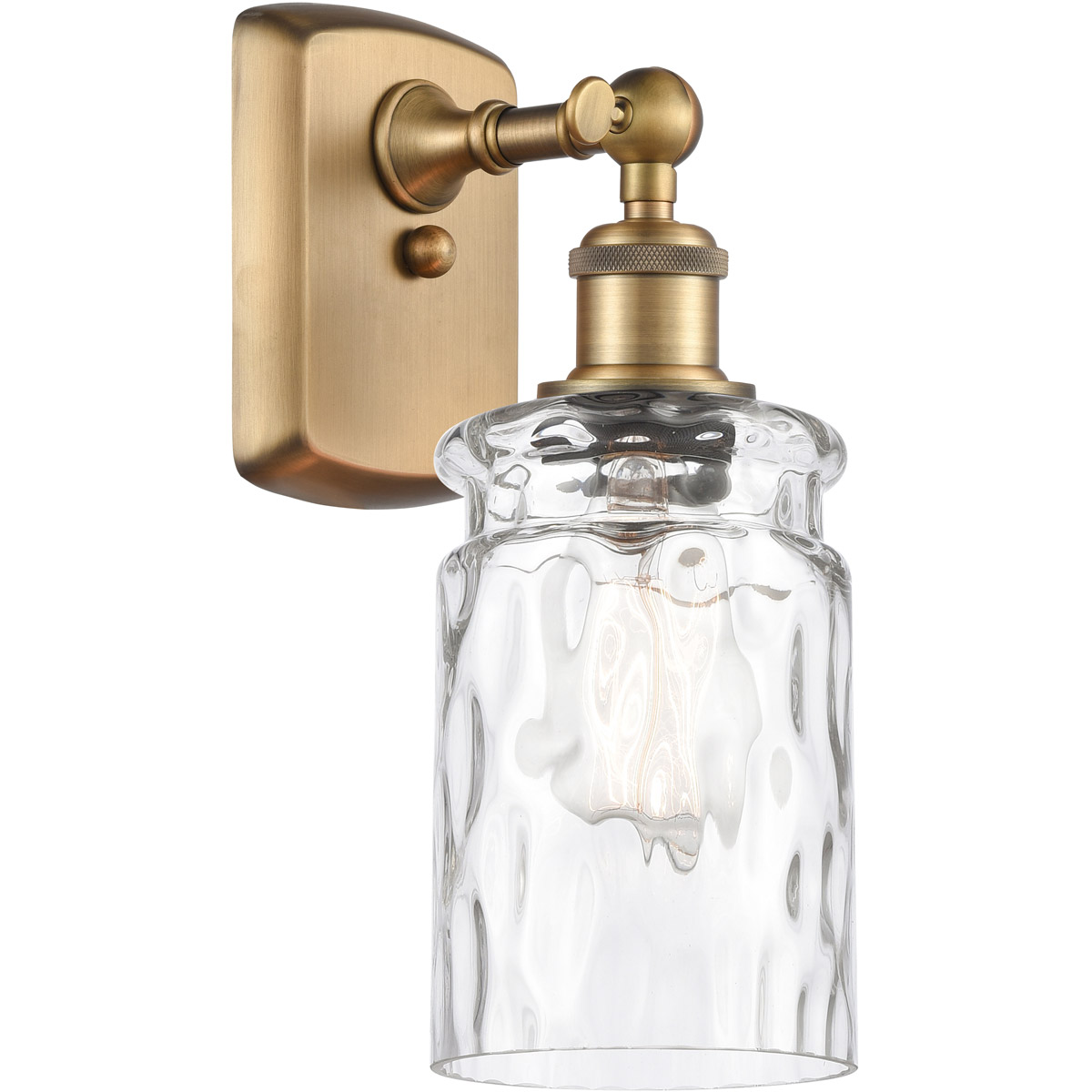 Innovations Lighting 516-1W-BB-G352 Ballston Candor 1 Light 5 inch Brushed Brass Sconce Wall Light in Clear Waterglass, Ballston