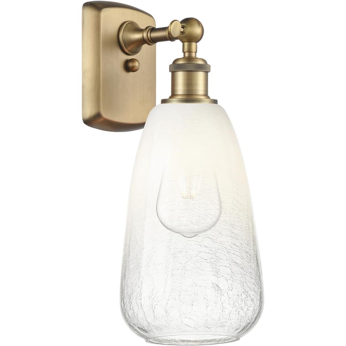 Innovations Lighting 516-1W-BB-G480-6OP Ballston Brookhaven Almond Armed Sconce Wall Light in Brushed Brass, Opal Glass