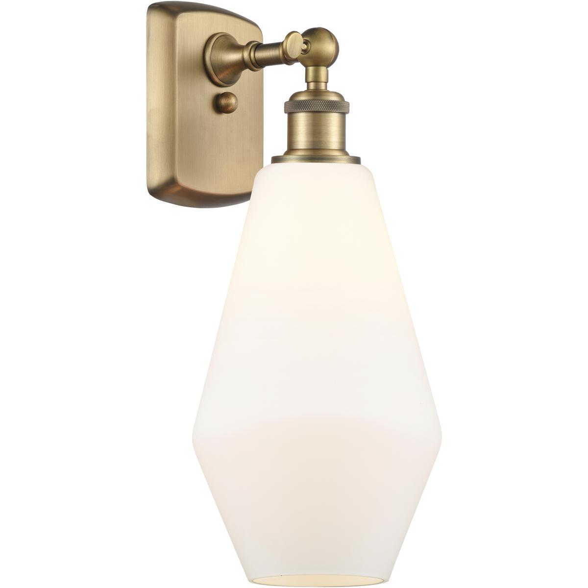 Innovations Lighting 516-1W-BB-G651-7-LED Ballston Cindyrella LED 7 inch Brushed Brass Sconce Wall Light in Matte White Glass
