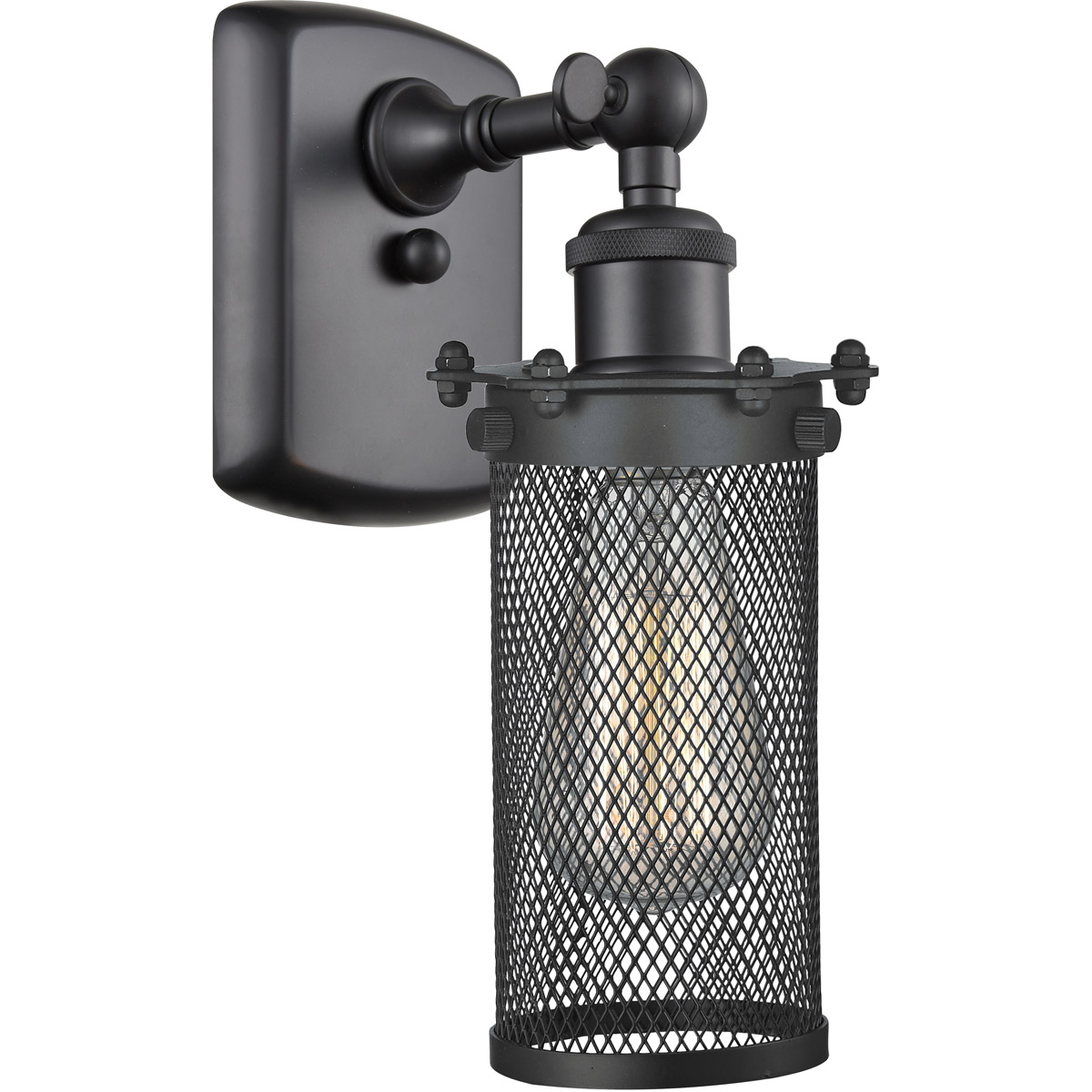 Innovations Lighting 516-1W-BK-CE219-LED Austere Bleecker LED 5 inch Matte Black Sconce Wall Light