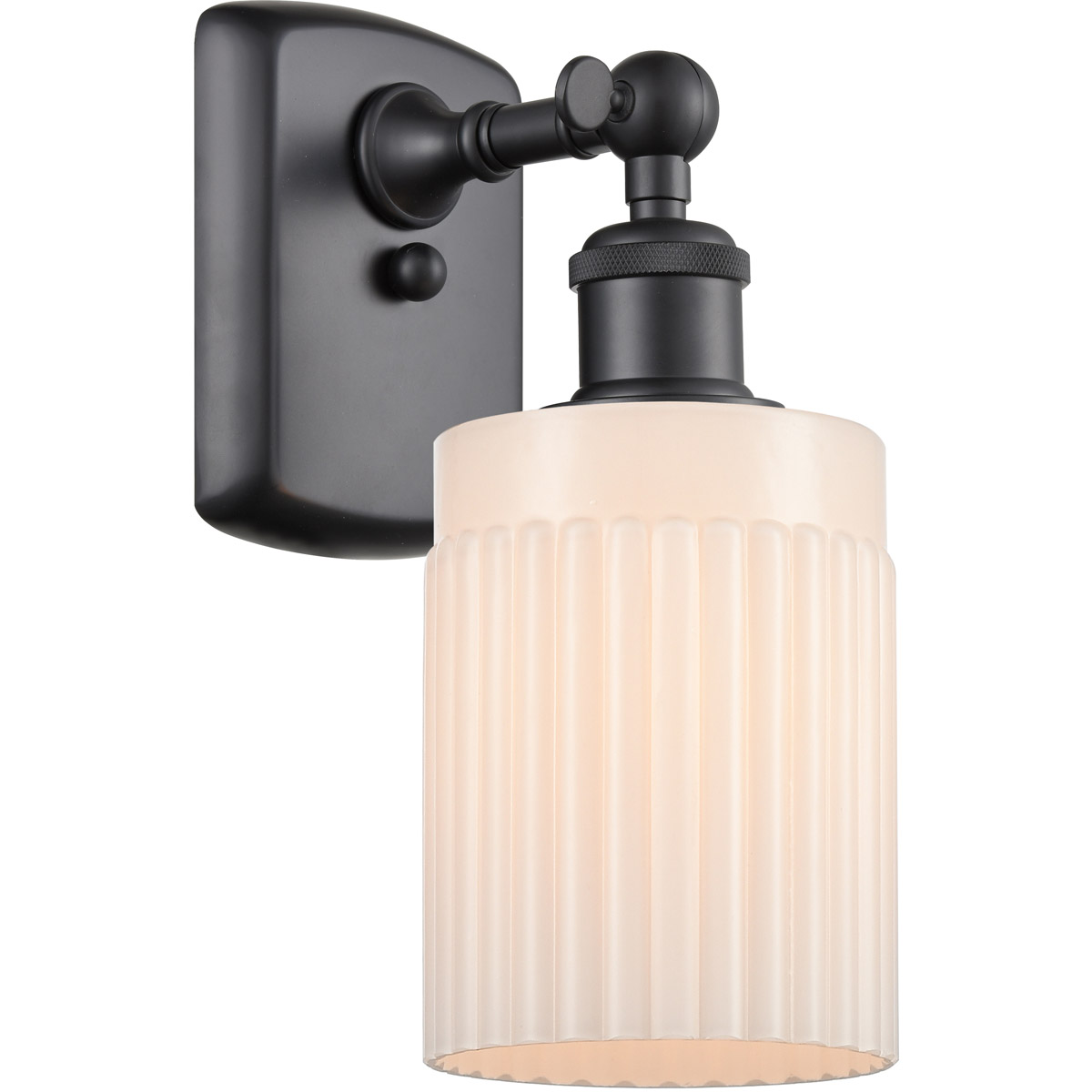 Innovations Lighting 516-1W-BK-G341 Ballston Hadley 1 Light 5 inch Matte Black Sconce Wall Light in Matte White Glass, Ballston