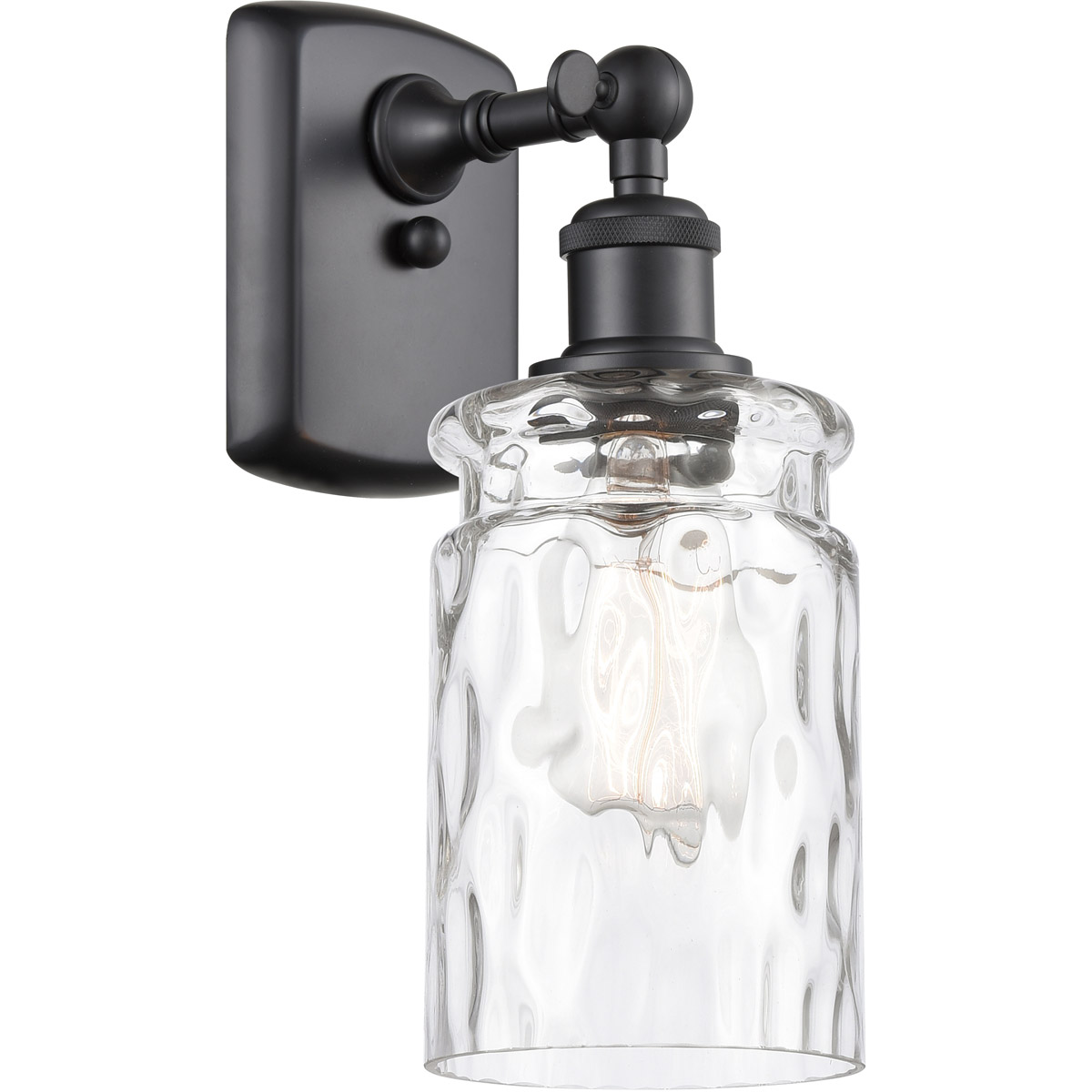 Innovations Lighting 516-1W-BK-G352 Ballston Candor 1 Light 5 inch Matte Black Sconce Wall Light in Clear Waterglass, Ballston