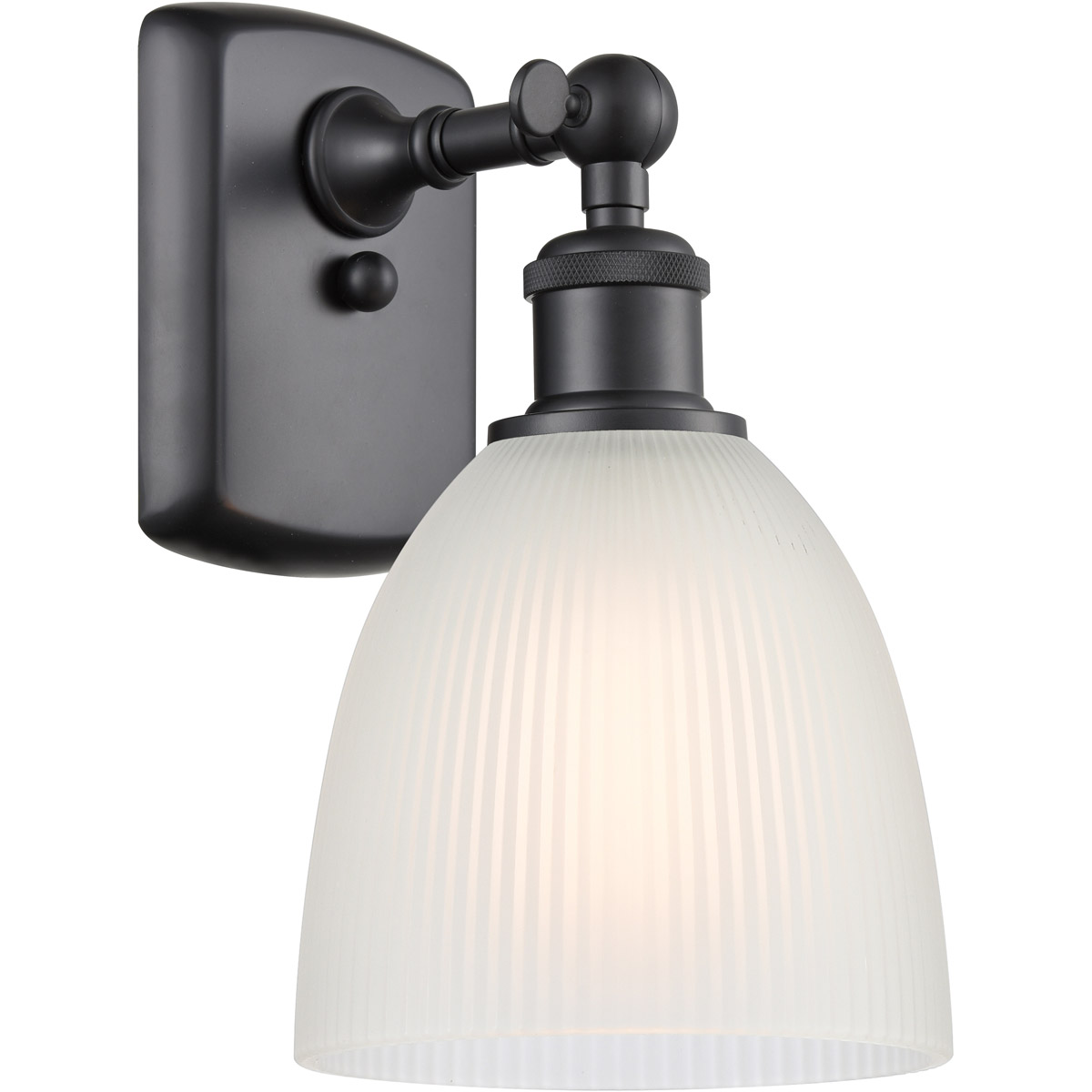 Innovations Lighting 516-1W-BK-G381 Ballston Castile 1 Light 6 inch Matte Black Sconce Wall Light in White Glass, Ballston