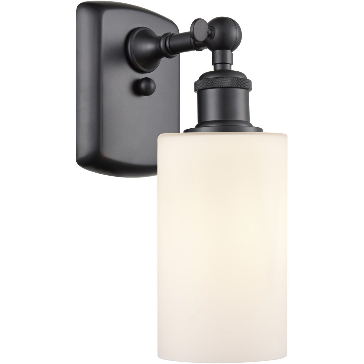 Innovations Lighting 516-1W-BK-G801 Ballston Clymer 1 Light 4 inch Matte Black Sconce Wall Light in Matte White Glass, Ballston