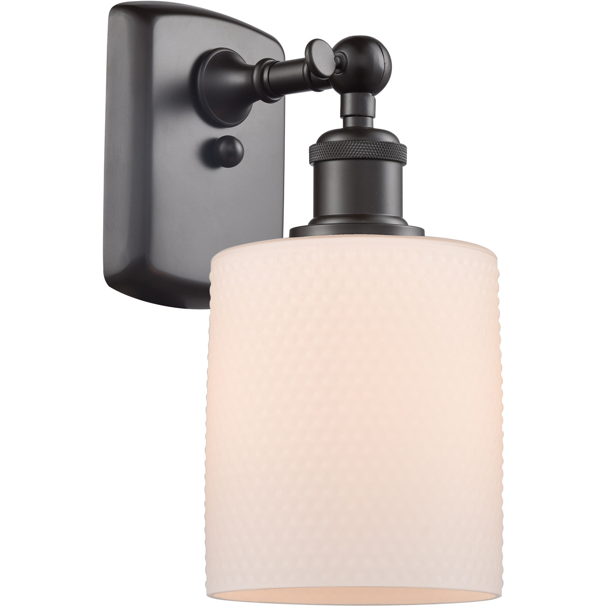 Innovations Lighting 516-1W-OB-G111 Ballston Cobbleskill 1 Light 5 inch Oil Rubbed Bronze Sconce Wall Light in Matte White Glass, Ballston