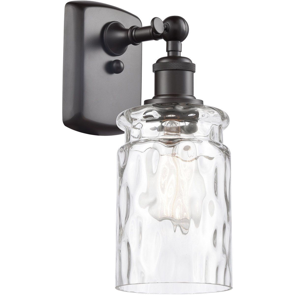 Innovations Lighting 516-1W-OB-G352 Ballston Candor 1 Light 5 inch Oil Rubbed Bronze Sconce Wall Light in Clear Waterglass, Ballston