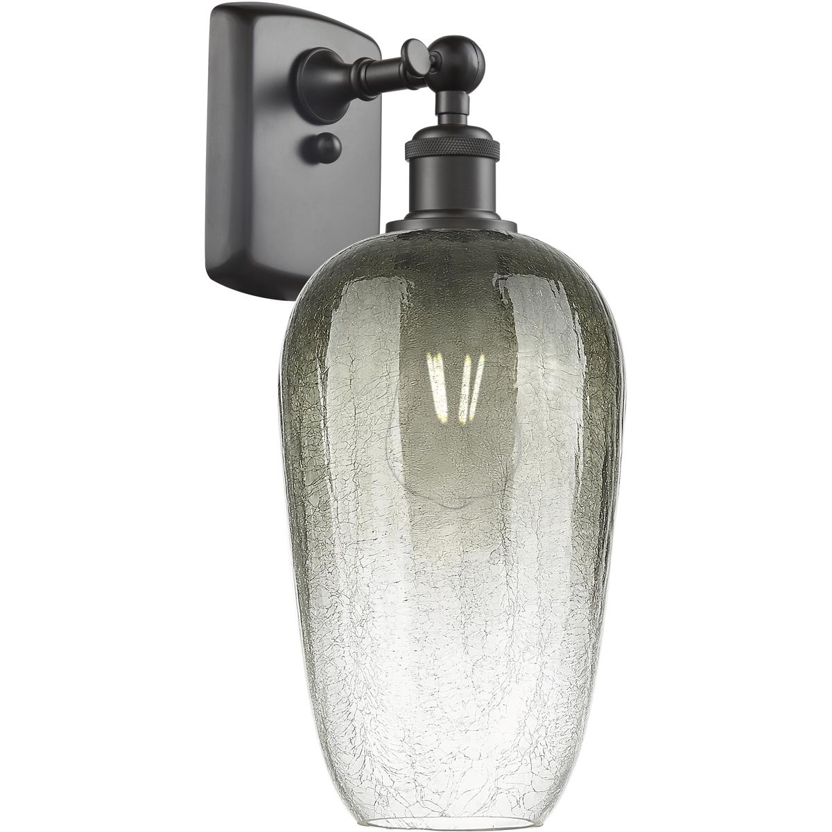 Innovations Lighting 516-1W-OB-G484-7SL Ballston Brookhaven Flute Armed Sconce Wall Light in Oil Rubbed Bronze, Slate Glass