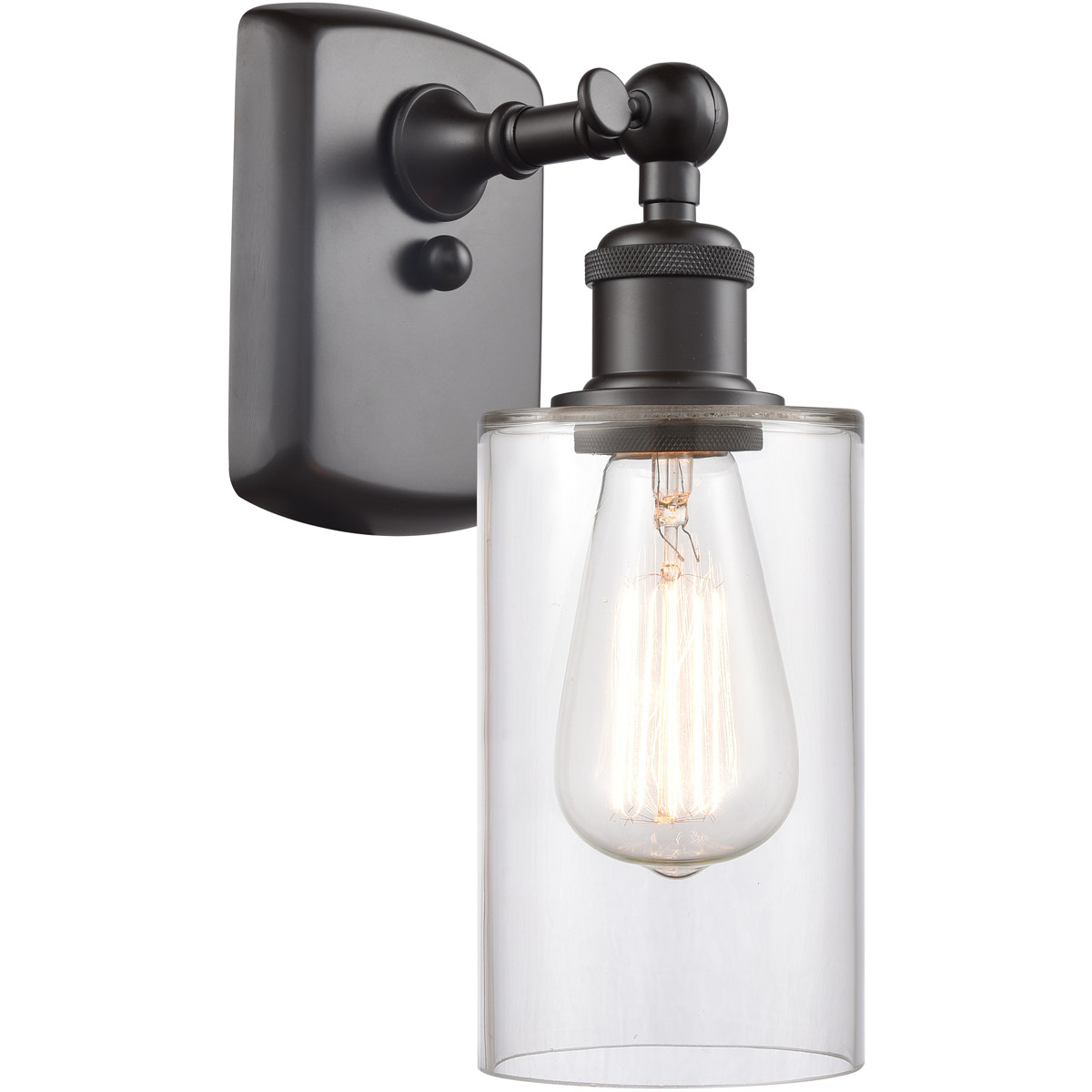 Innovations Lighting 516-1W-OB-G802 Ballston Clymer 1 Light 4 inch Oil Rubbed Bronze Sconce Wall Light in Clear Glass, Ballston