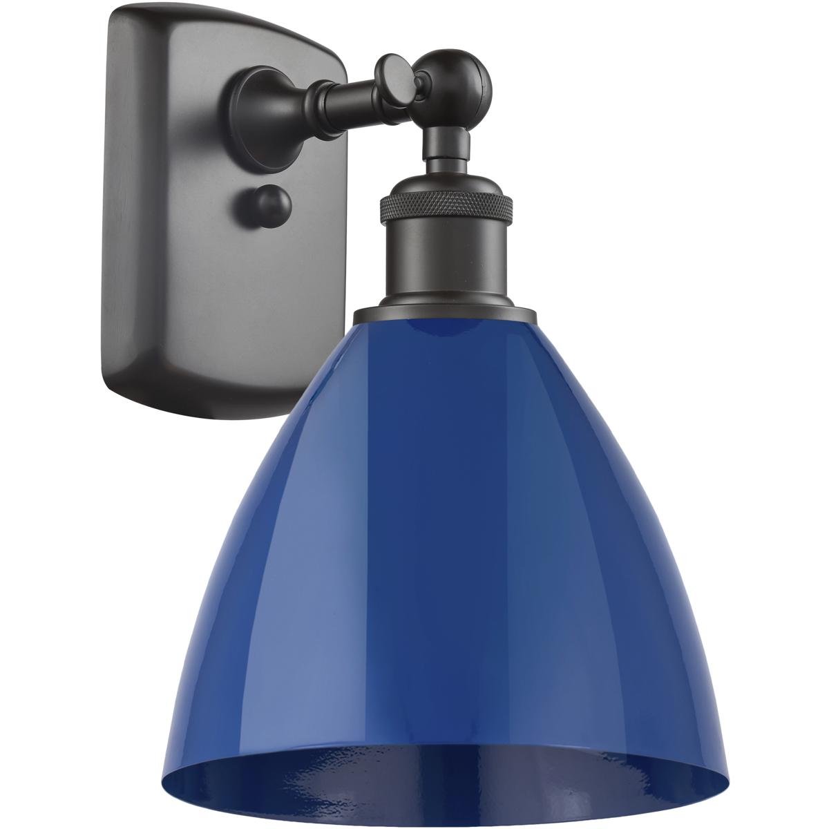 Innovations Lighting 516-1W-OB-MBD-75-BL-LED Ballston Plymouth Dome LED 7.5 inch Oil Rubbed Bronze Sconce Wall Light in Matte Blue