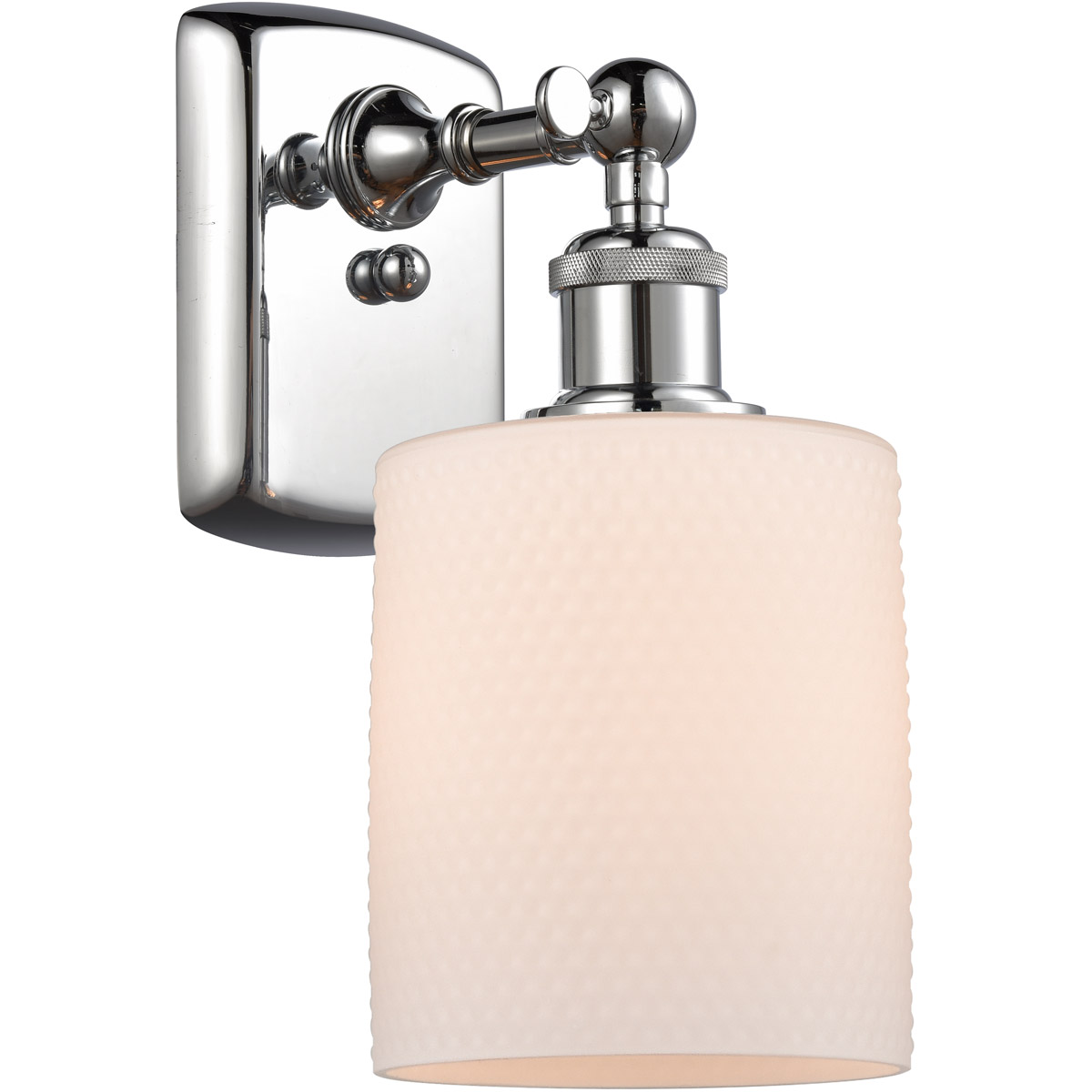 Innovations Lighting 516-1W-PC-G111 Ballston Cobbleskill 1 Light 5 inch Polished Chrome Sconce Wall Light in Matte White Glass, Ballston