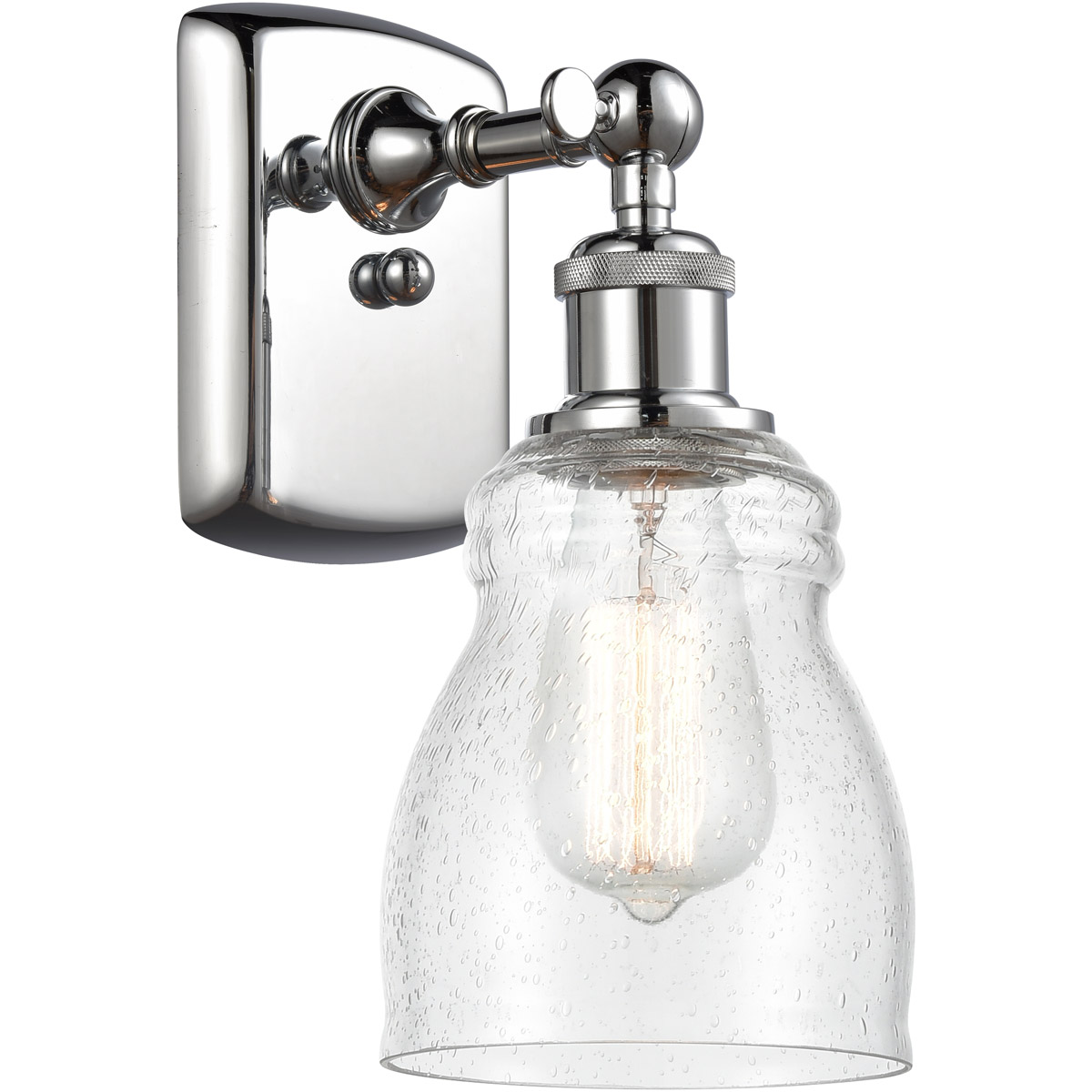 Innovations Lighting 516-1W-PC-G394-LED Ballston Ellery LED 5 inch Polished Chrome Sconce Wall Light in Seedy Glass, Ballston