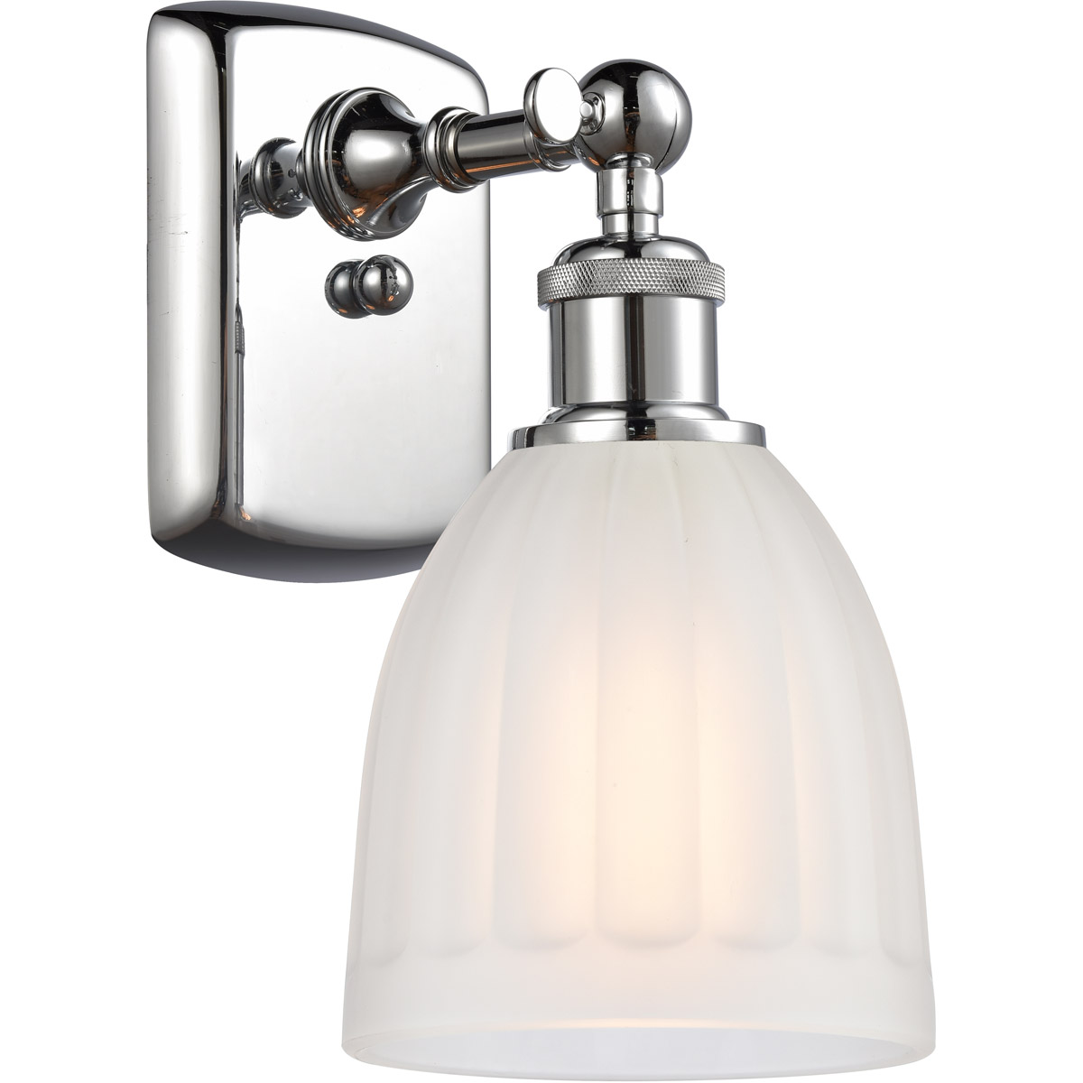 Innovations Lighting 516-1W-PC-G441 Ballston Brookfield 1 Light 6 inch Polished Chrome Sconce Wall Light in White Glass, Ballston