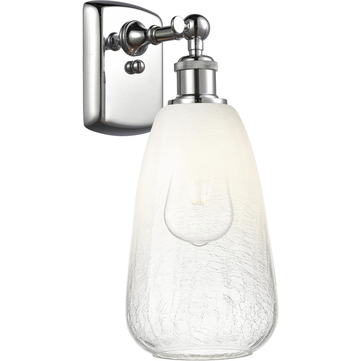 Innovations Lighting 516-1W-PC-G480-6OP Ballston Brookhaven Almond Armed Sconce Wall Light in Polished Chrome, Opal Glass