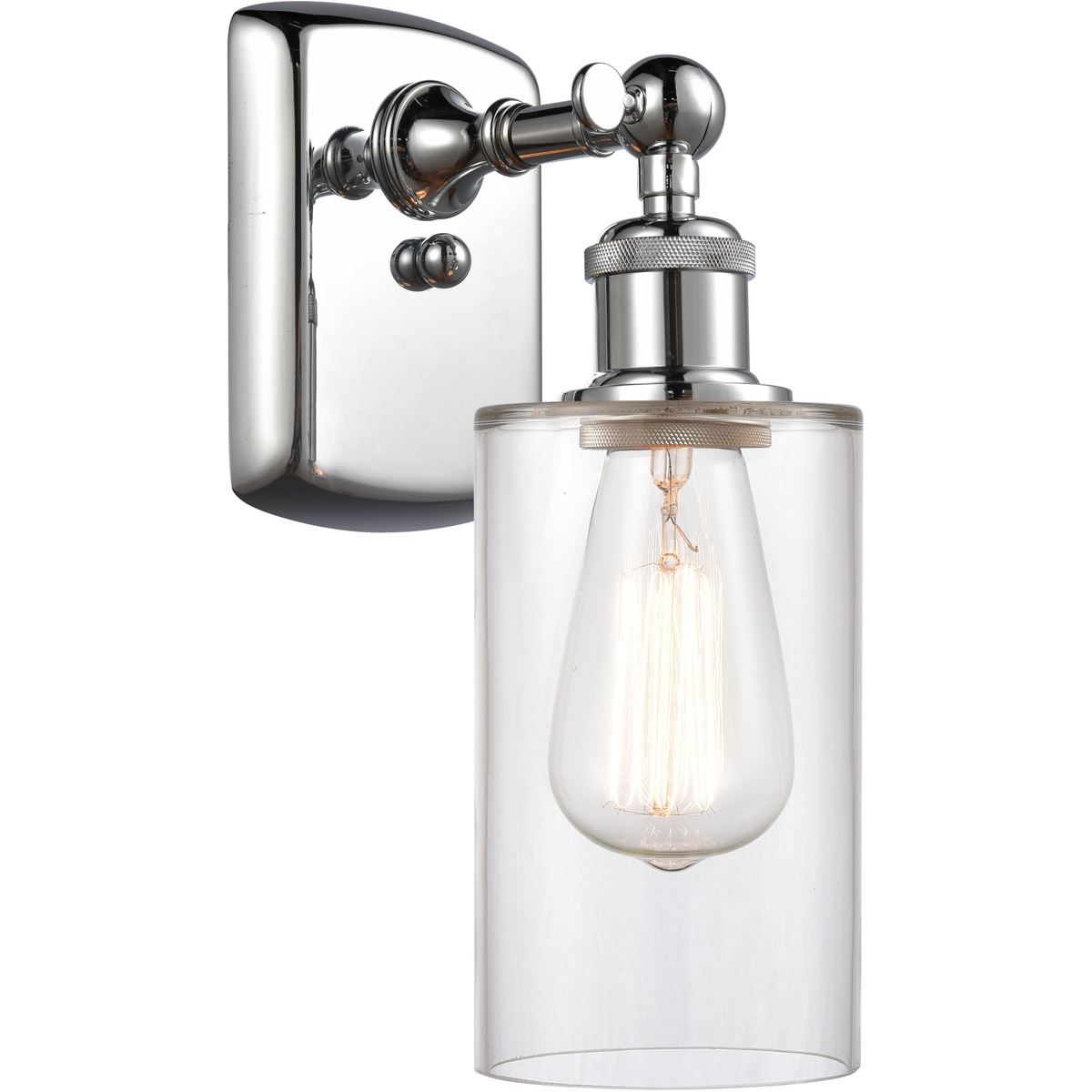 Innovations Lighting 516-1W-PC-G802 Ballston Clymer 1 Light 4 inch Polished Chrome Sconce Wall Light in Clear Glass, Ballston