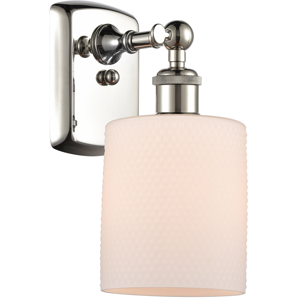 Innovations Lighting 516-1W-PN-G111 Ballston Cobbleskill 1 Light 5 inch Polished Nickel Sconce Wall Light in Matte White Glass, Ballston