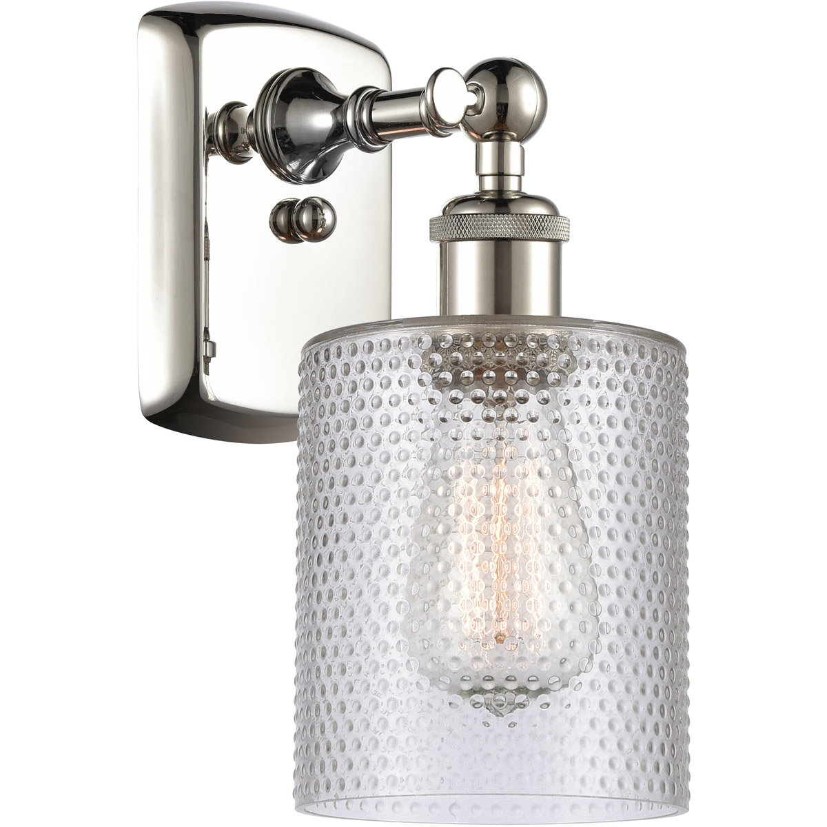 Innovations Lighting 516-1W-PN-G112 Ballston Cobbleskill 1 Light 5 inch Polished Nickel Sconce Wall Light in Clear Glass, Ballston