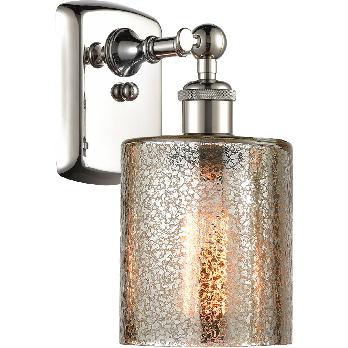 Innovations Lighting 516-1W-PN-G116 Ballston Cobbleskill 1 Light 5 inch Polished Nickel Sconce Wall Light in Mercury Glass, Ballston