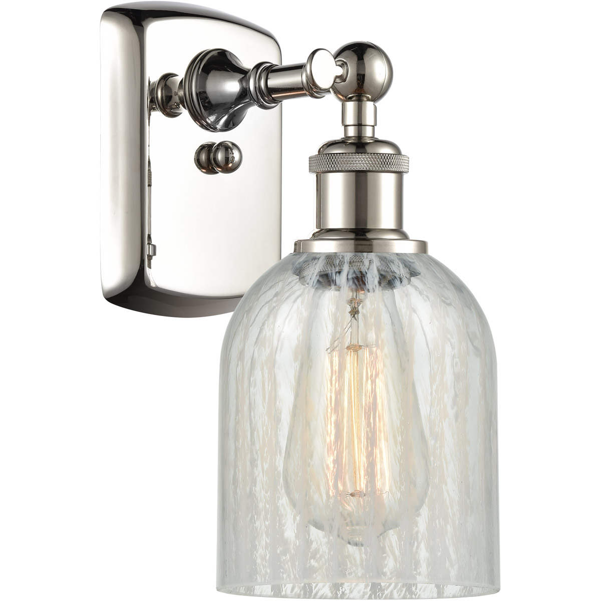 Innovations Lighting 516-1W-PN-G2511 Ballston Caledonia 1 Light 5 inch Polished Nickel Sconce Wall Light in Mouchette Glass, Ballston