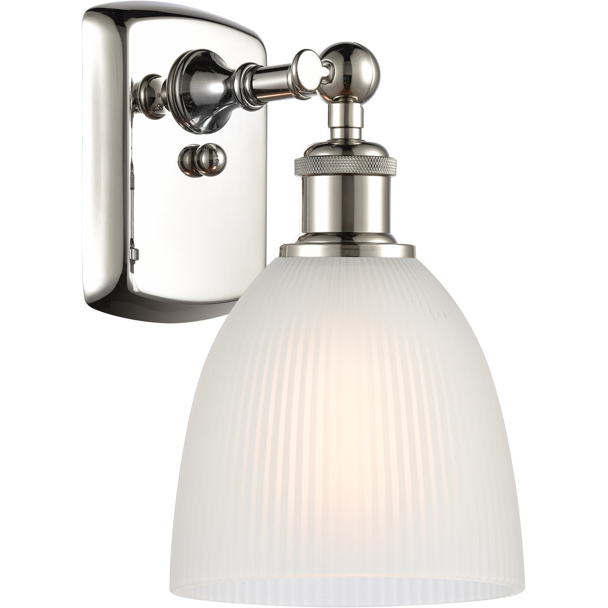Innovations Lighting 516-1W-PN-G381-LED Ballston Castile LED 6 inch Polished Nickel Sconce Wall Light in White Glass, Ballston
